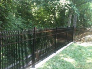 Aluminum fence, Style A with 2" double picket spacing